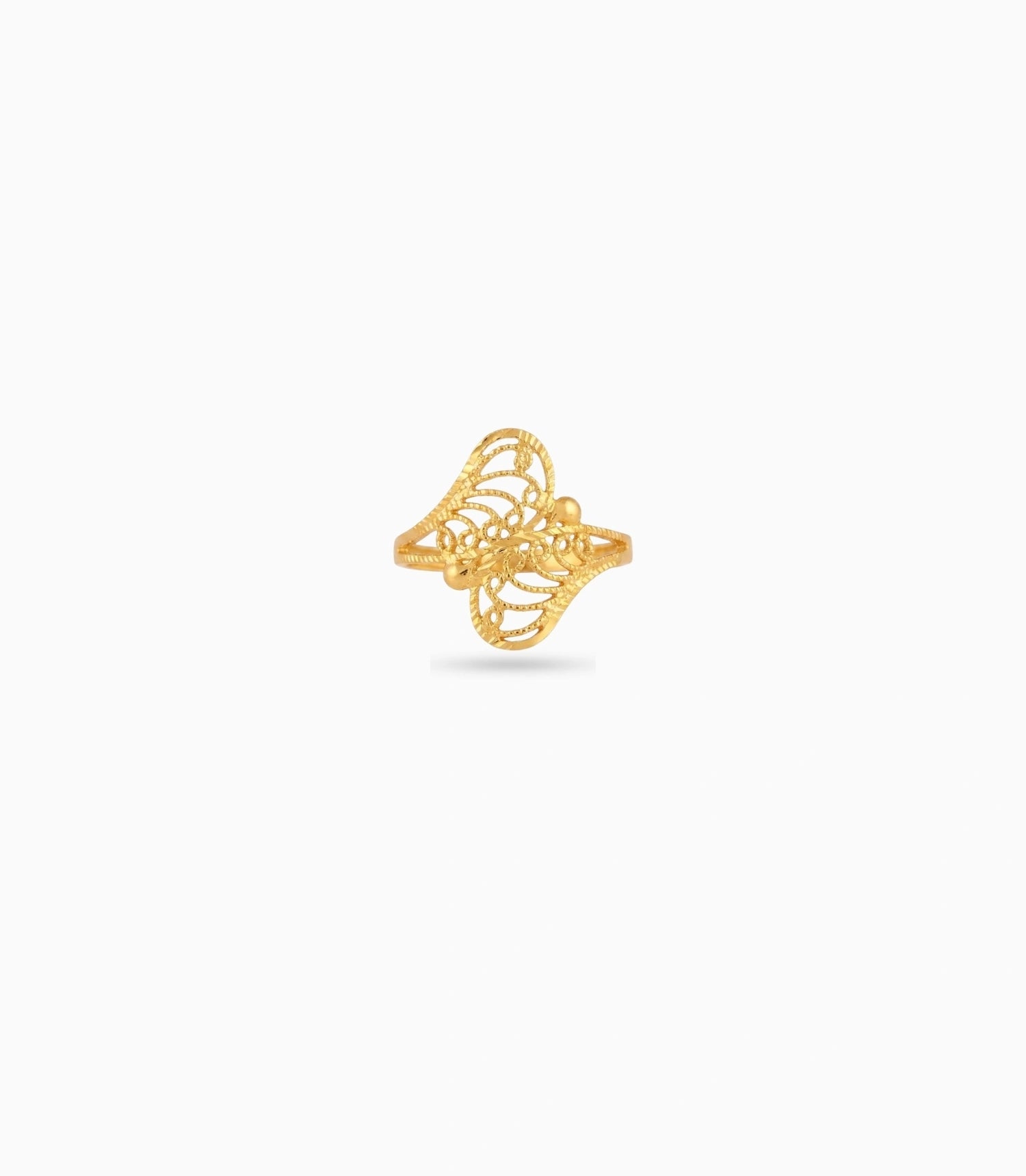 Gold Plated Festive Filigree Butterfly Finger Ring