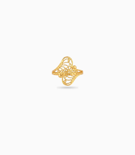 Gold Plated Festive Filigree Butterfly Finger Ring