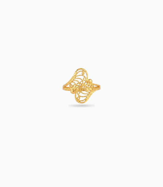 Gold Plated Festive Filigree Butterfly Finger Ring