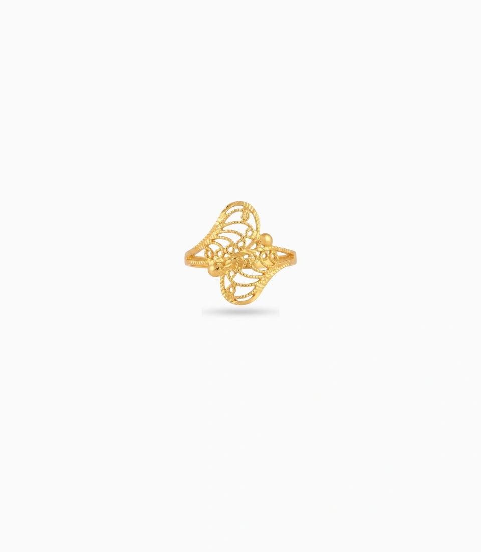Gold Plated Festive Filigree Butterfly Finger Ring