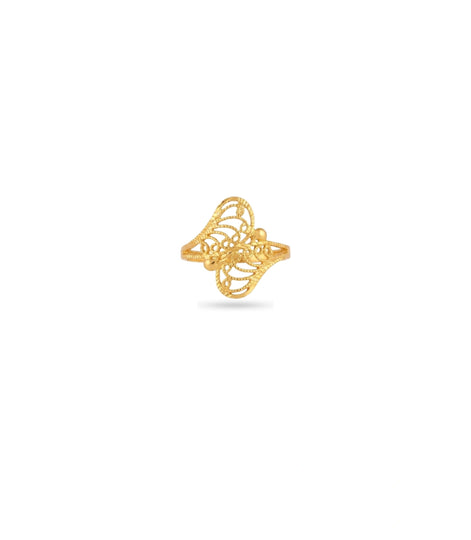 Gold Plated Festive Filigree Butterfly Finger Ring