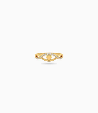 Gold Plated Party Dual Band Finger Ring