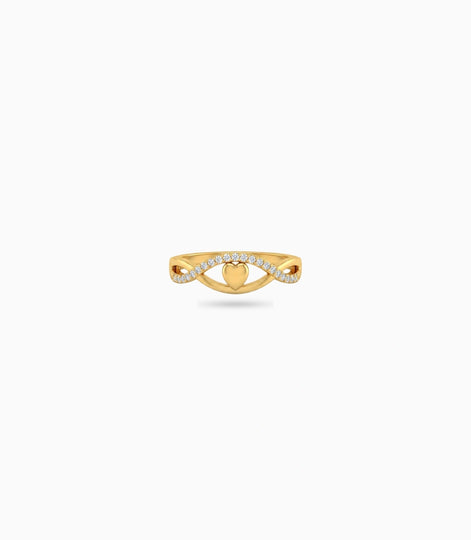 Gold Plated Party Dual Band Finger Ring