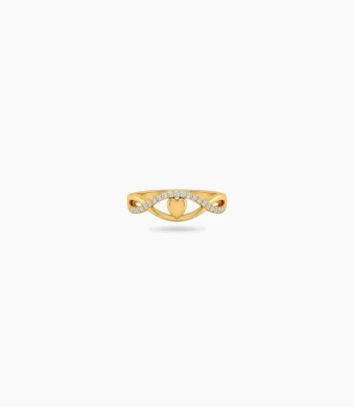 Gold Plated Party Dual Band Finger Ring