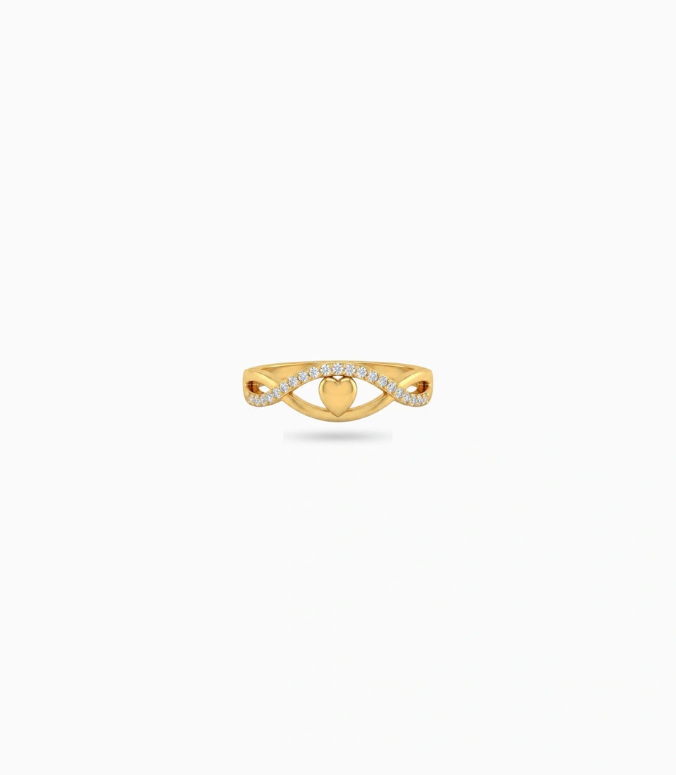 Gold Plated Party Dual Band Finger Ring