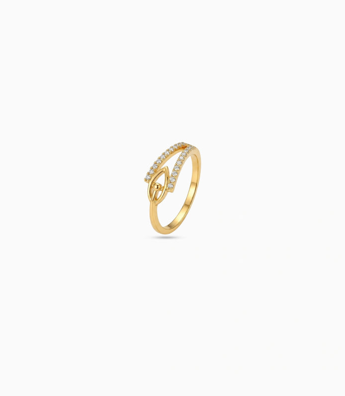 Gold Plated Party Crossover Finger Ring