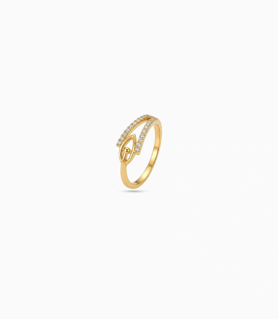 Gold Plated Party Crossover Finger Ring