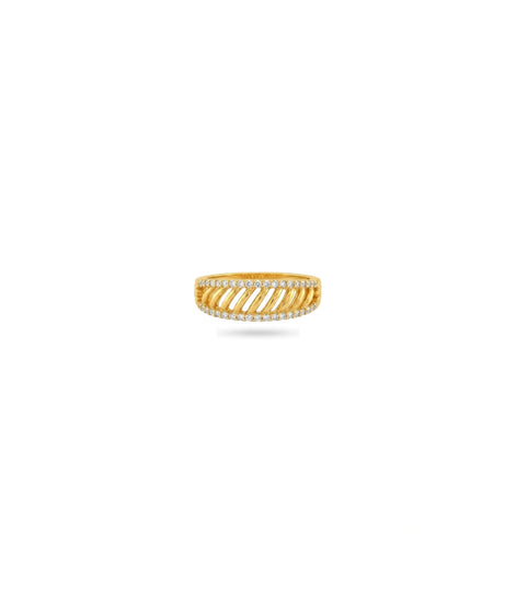 Gold Plated Party Leaf Vein Finger Ring