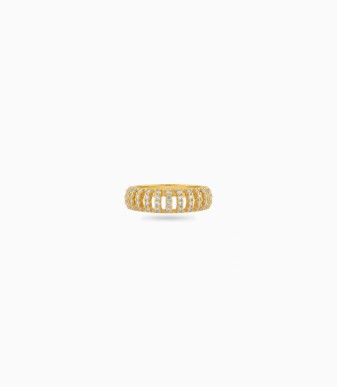 Gold Plated Party Openwork Finger Ring