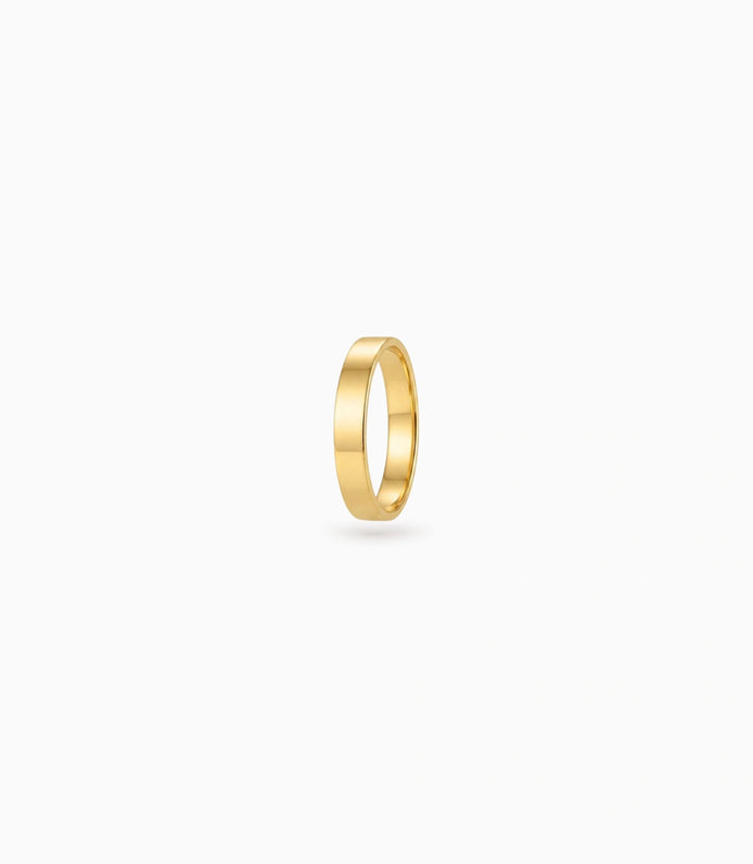 Gold Plated Party Wide Glossy Finger Ring