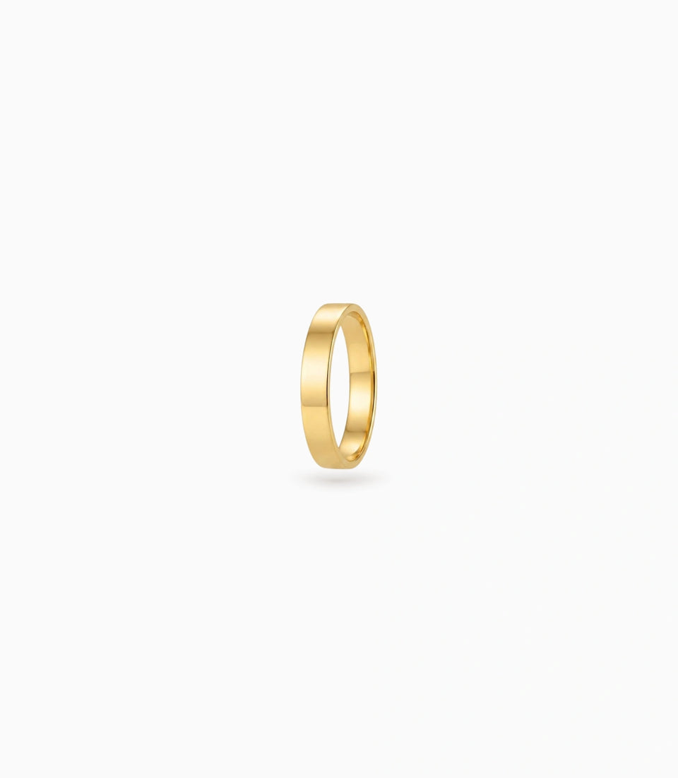 Gold Plated Party Wide Glossy Finger Ring