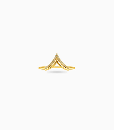 Gold Plated Party Chevron Finger Ring