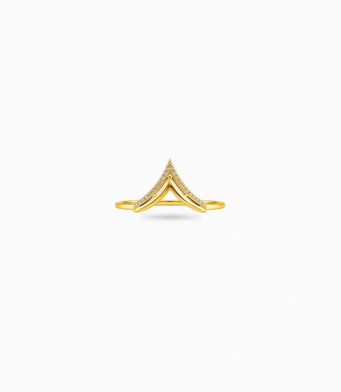Gold Plated Party Chevron Finger Ring