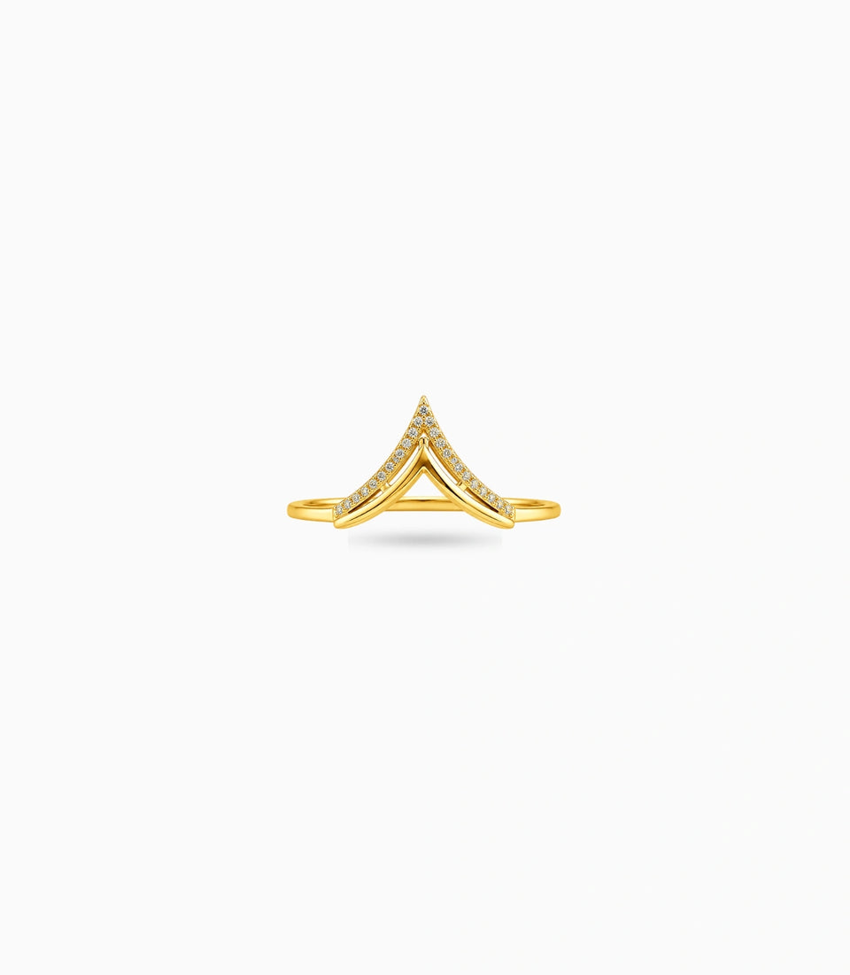 Gold Plated Party Chevron Finger Ring