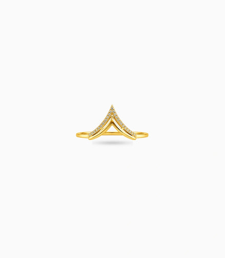 Gold Plated Party Chevron Finger Ring