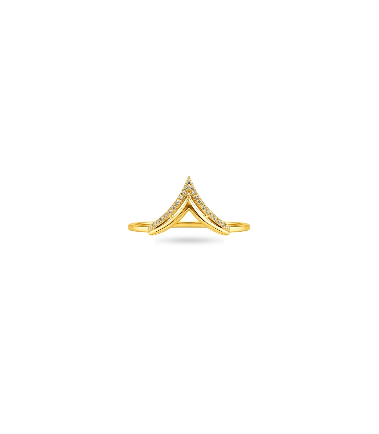 Gold Plated Party Chevron Finger Ring