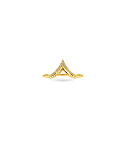 Gold Plated Party Chevron Finger Ring