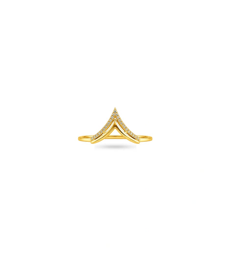 Gold Plated Party Chevron Finger Ring