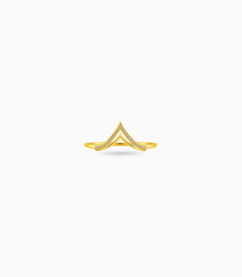 Gold Plated Party Chevron Trendy Finger Ring