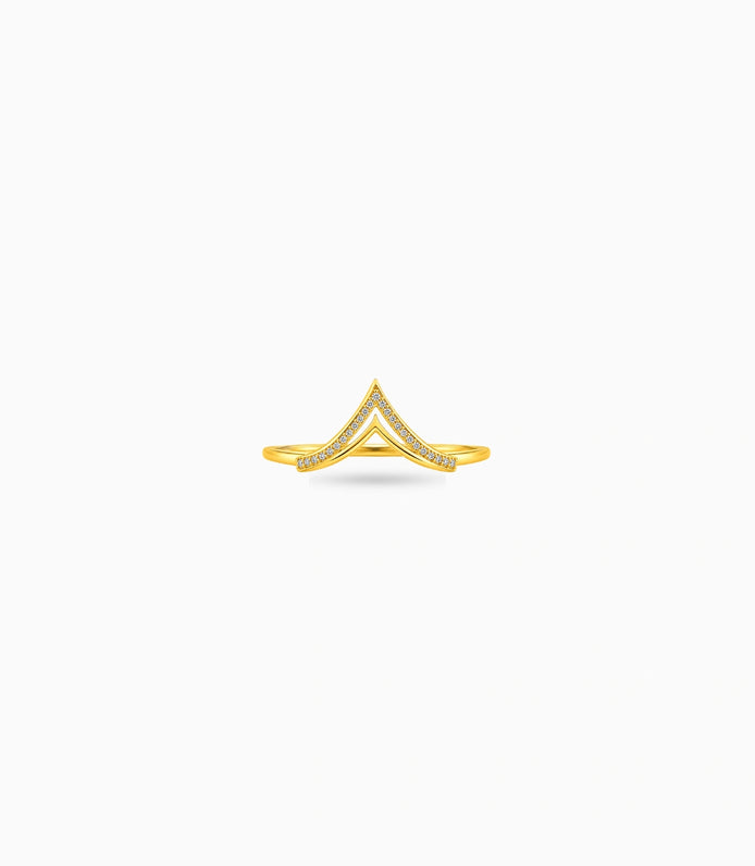 Gold Plated Party Chevron Trendy Finger Ring