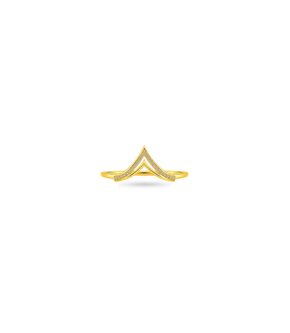 Gold Plated Party Chevron Trendy Finger Ring