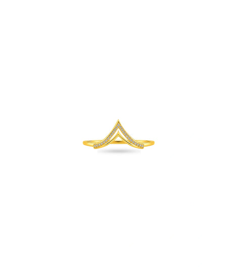 Gold Plated Party Chevron Trendy Finger Ring