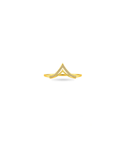 Gold Plated Party Chevron Trendy Finger Ring