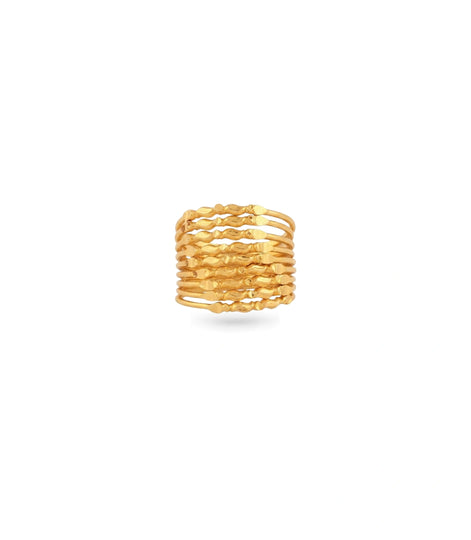 Gold Plated Party Multiple Line Finger Ring