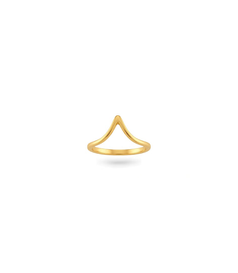 Gold Plated Party No Stone Chevron Finger Ring