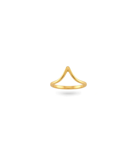Gold Plated Party No Stone Chevron Finger Ring