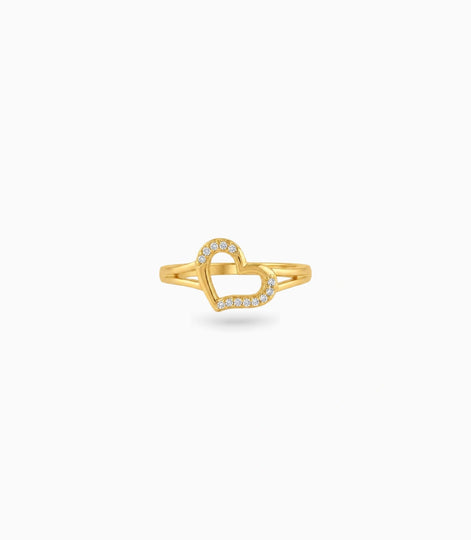 Gold Plated Party Modern Heart Finger Ring