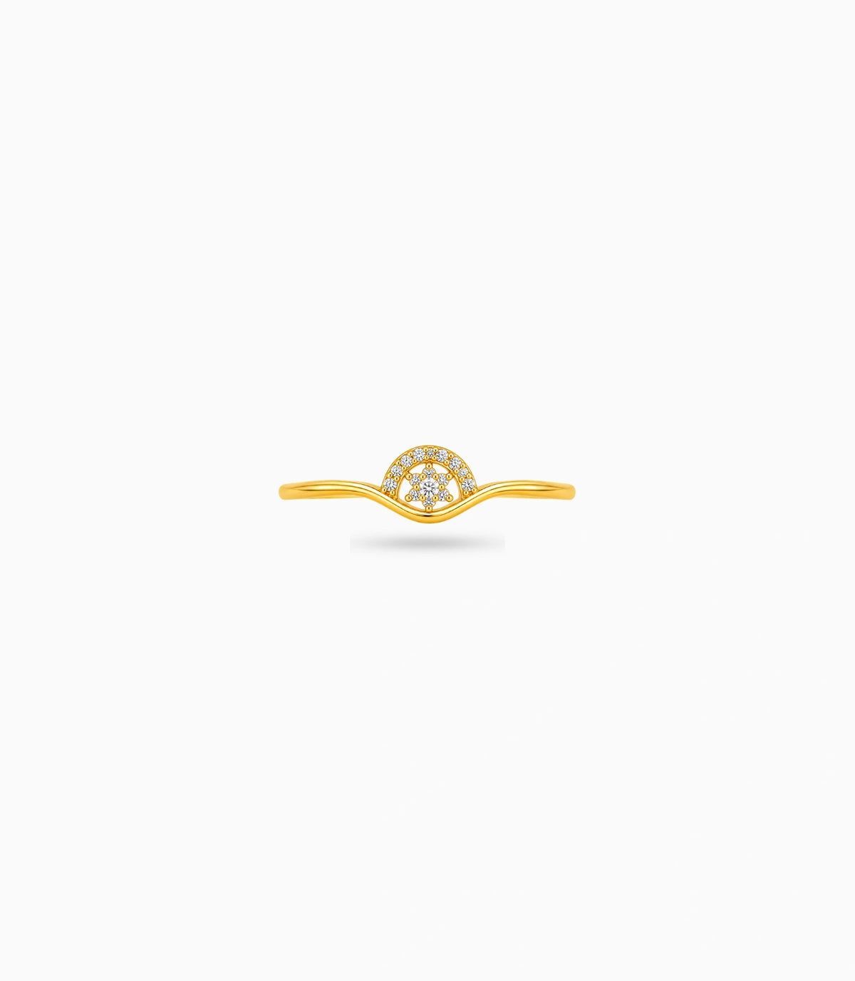 Gold Plated Party Floral Wave Finger Ring