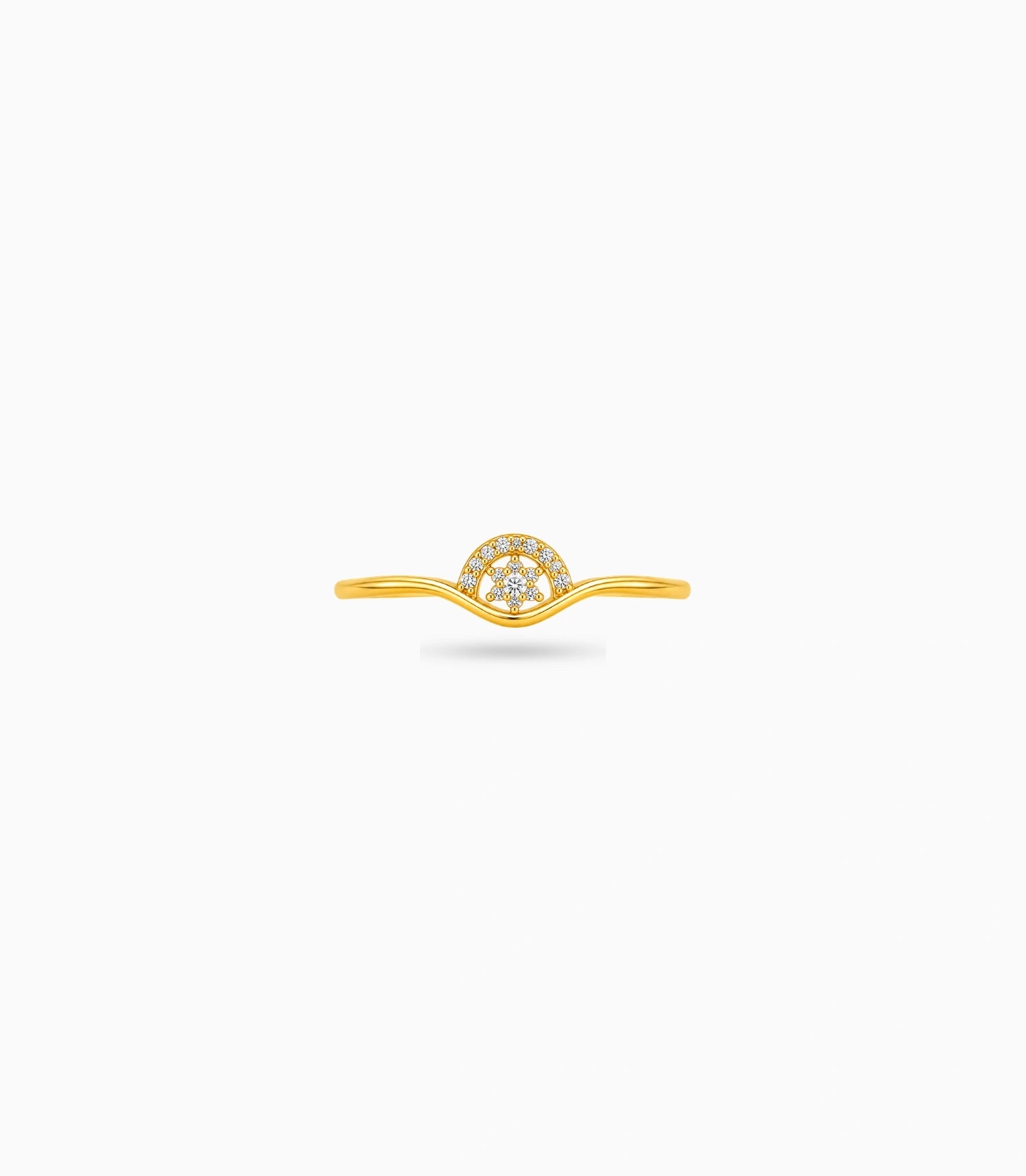 Gold Plated Party Floral Wave Finger Ring