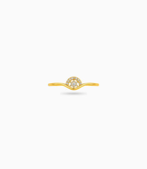 Gold Plated Party Floral Wave Finger Ring