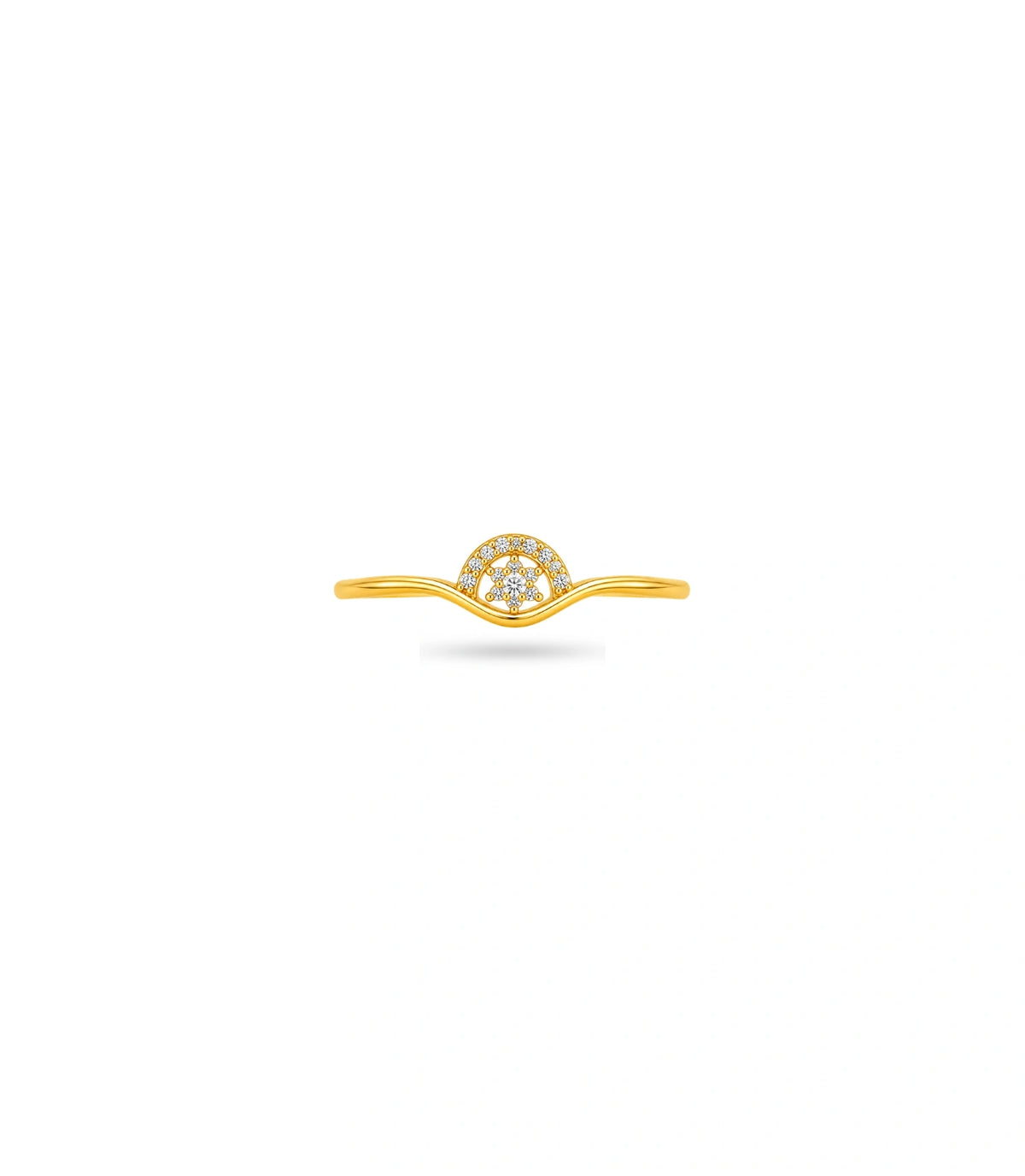 Gold Plated Party Floral Wave Finger Ring