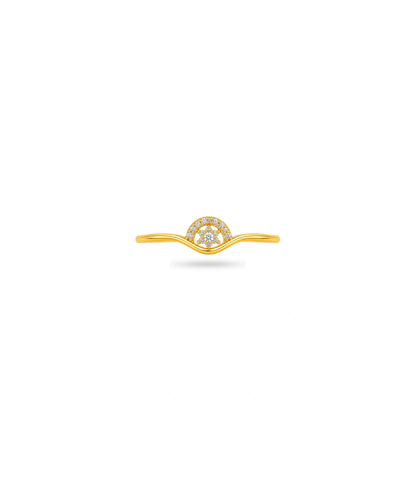Gold Plated Party Floral Wave Finger Ring