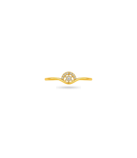 Gold Plated Party Floral Wave Finger Ring