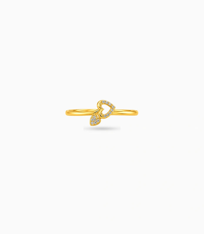 Gold Plated Party Filling Heart Finger Ring