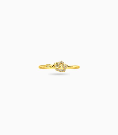 Gold Plated Party Connected Heart Finger Ring