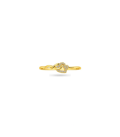 Gold Plated Party Connected Heart Finger Ring