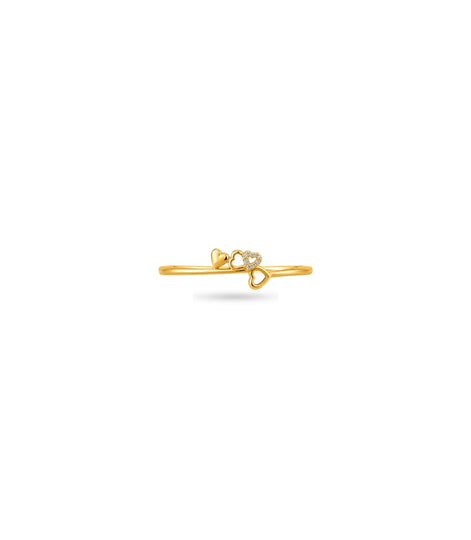 Gold Plated Party Multiple Hearts Finger Ring