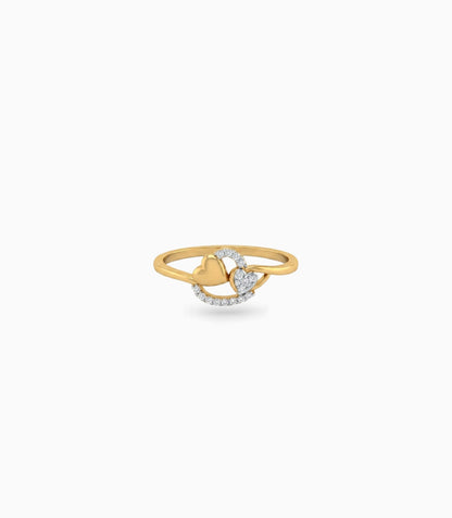 Gold Plated Party Locking Heart Finger Ring