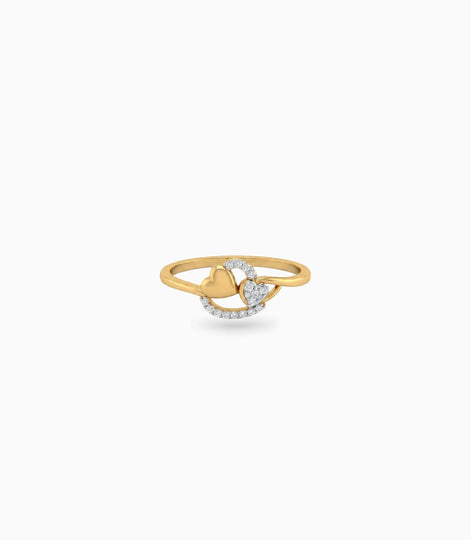 Gold Plated Party Locking Heart Finger Ring