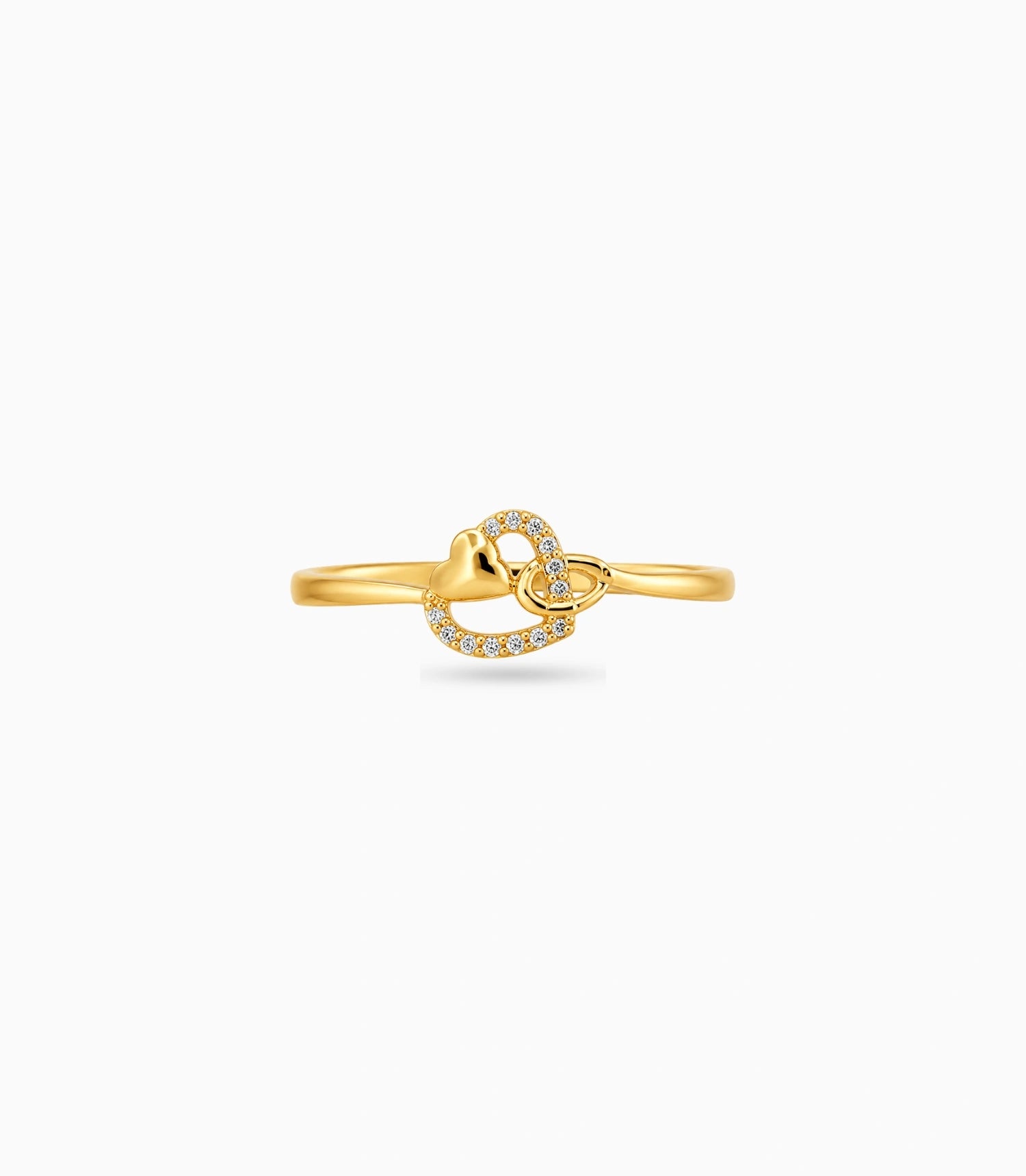 Gold Plated Party Locking Heart Finger Ring