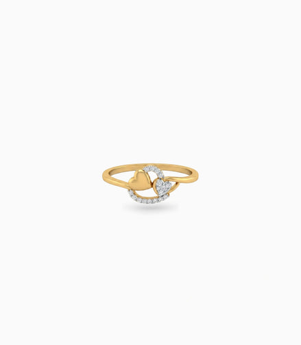 Gold Plated Party Locking Heart Finger Ring
