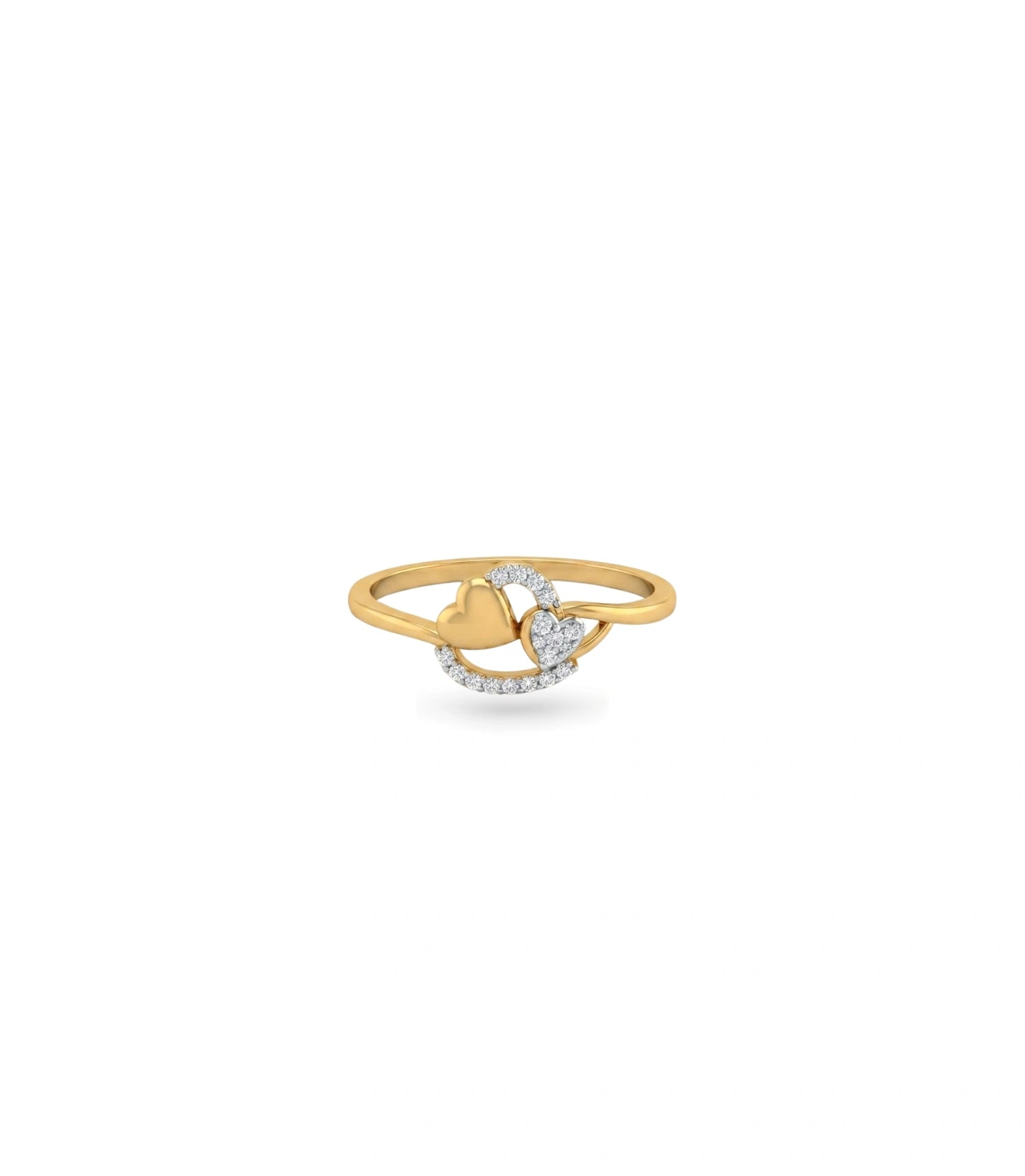 Gold Plated Party Locking Heart Finger Ring