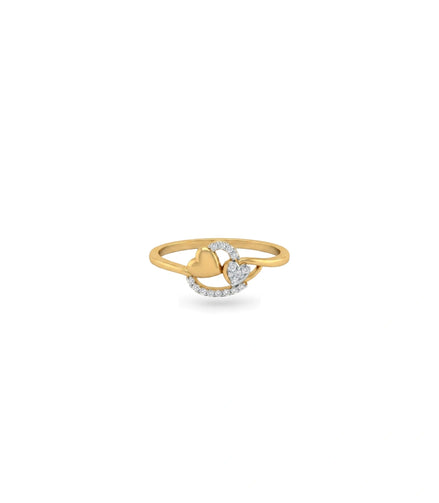 Gold Plated Party Locking Heart Finger Ring