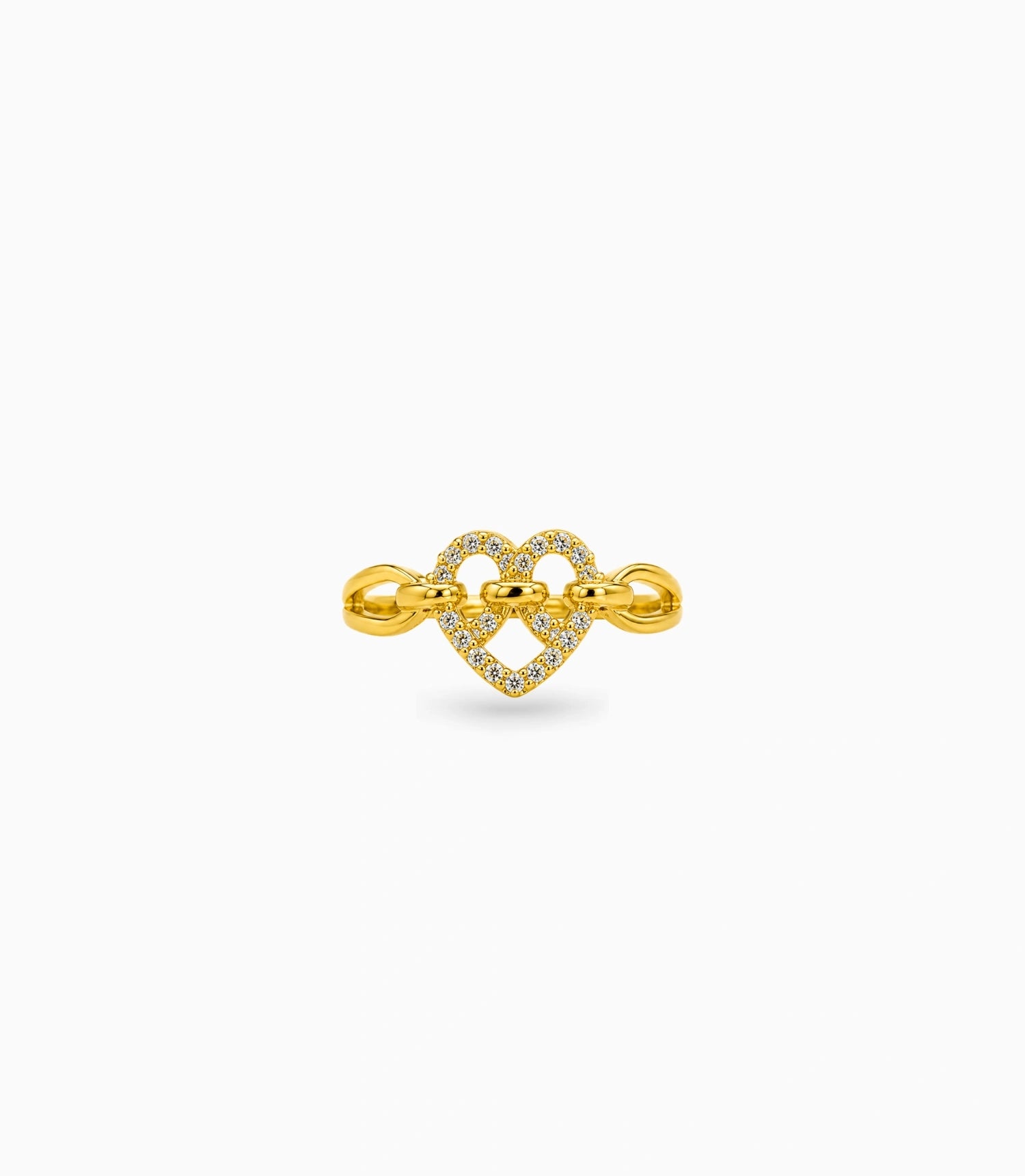 Gold Plated Party Heart Bow Finger Ring