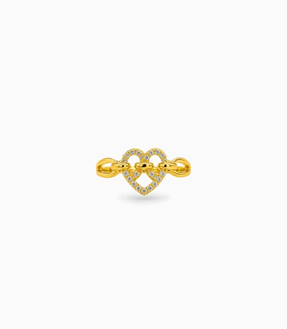 Gold Plated Party Heart Bow Finger Ring