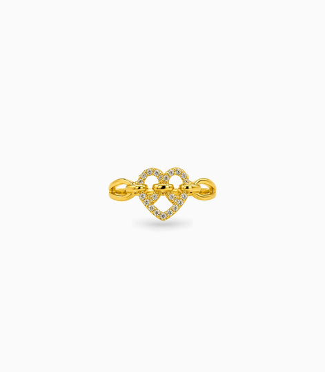 Gold Plated Party Heart Bow Finger Ring